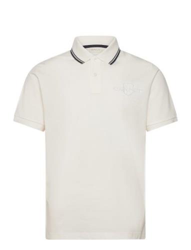 Contrast Tipping Ss Pique Polo Cream GANT