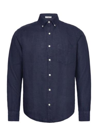 Reg Gmnt Dyed Linen Shirt Navy GANT