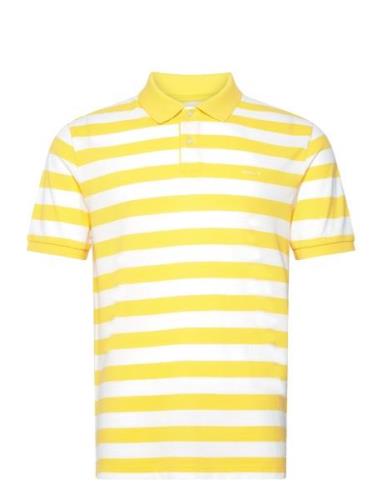 Stripe Ss Pique Polo Yellow GANT