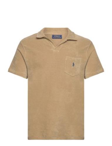 Custom Slim Fit Terry Polo Shirt Beige Polo Ralph Lauren