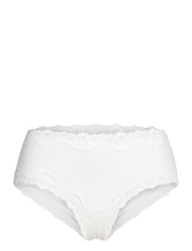 Silk Hipster W/ Lace White Rosemunde