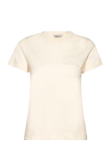 Reg Tonal Shield Ss T-Shirt Cream GANT
