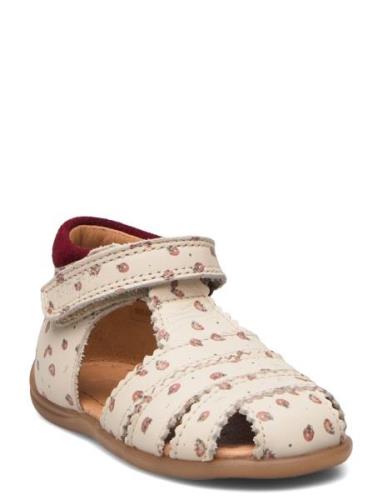 Starters™ Scallop Velcro Sandal Patterned Pom Pom