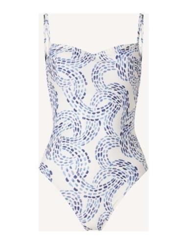Eva Printed Swimsuit Blue Lexington Clothing