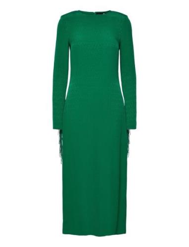 Fringe Midi Dress Green ROTATE Birger Christensen