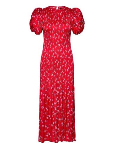 Printed Puff Sleeve Dress Red ROTATE Birger Christensen