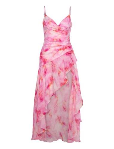 Sorella Printed Midi Dress Pink Bardot