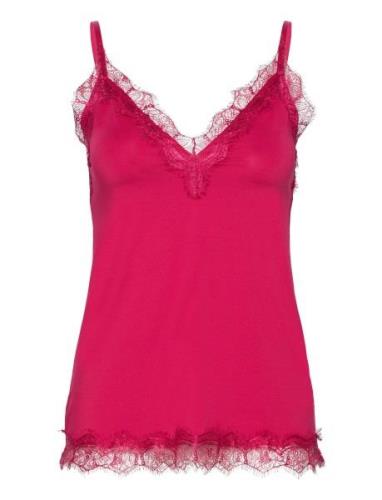 Rwbillie Lace Strap Top Pink Rosemunde