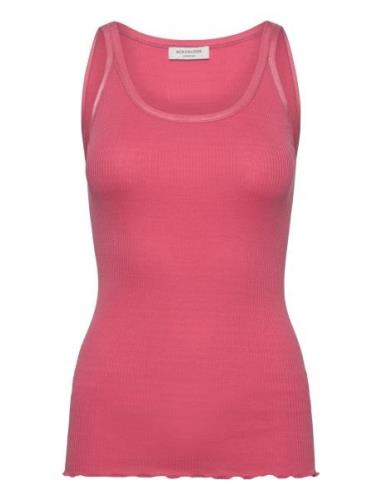 Rwbelle U-Neck Strap Elastic Top Pink Rosemunde