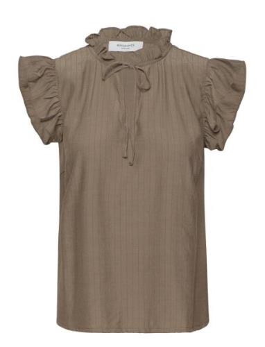 Top W/Ruffles Brown Rosemunde