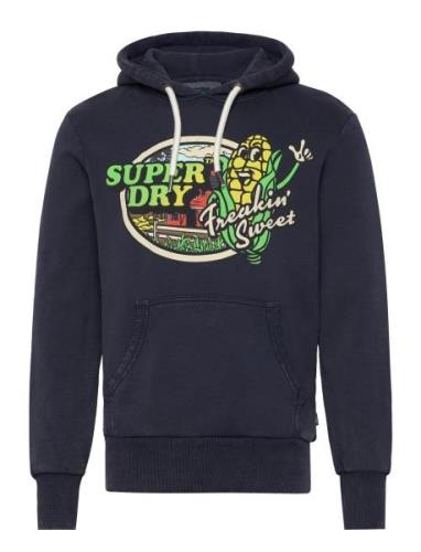 Neon Travel Graphic Loose Hood Navy Superdry