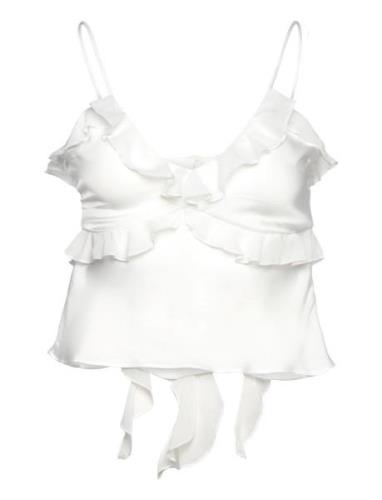 Marsella Ruffle Cami White Bardot