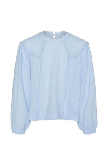 Vmchris Detail Ls Top Wvn Girl Blue Vero Moda Girl