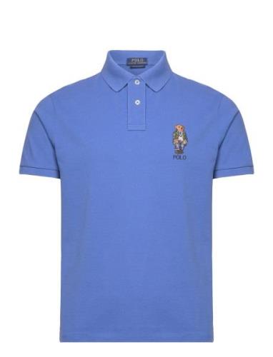 Custom Slim Fit Polo Bear Polo Shirt Blue Polo Ralph Lauren