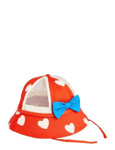 Hearts Aop Sun Hat Red Mini Rodini