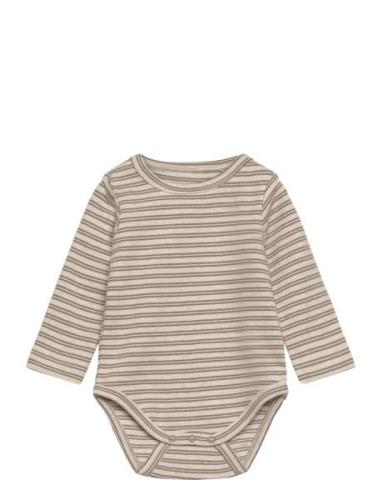 Body Ls Striped Rib Beige Huttelihut