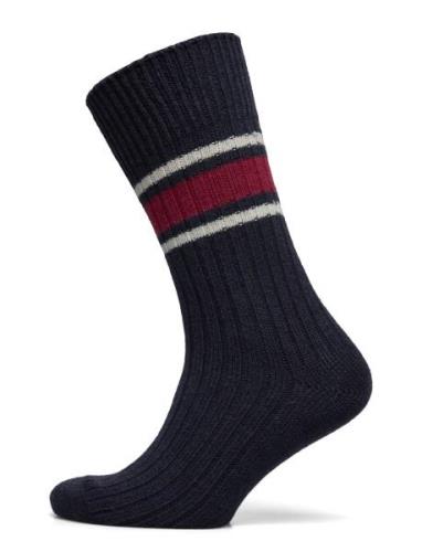 Th Men Sock 1P Rib Wool Navy Tommy Hilfiger