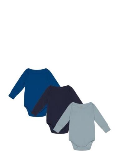 3 Pack Rib Jersey Long Sleeve Body Blue Copenhagen Colors
