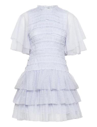 Minnie Short Sleeve Lace Mini Dress Blue Malina