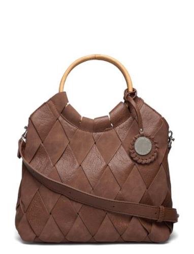 Bag, Wooden Handle Brown Ulrika