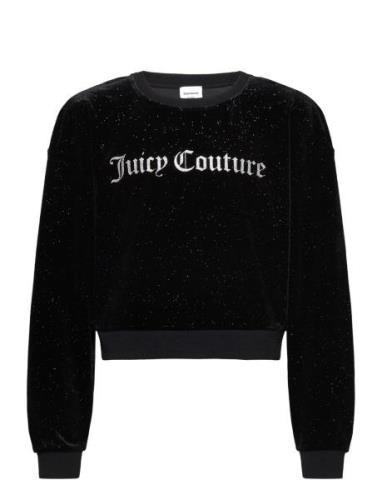 Glitter Velour Over Crew Black Juicy Couture