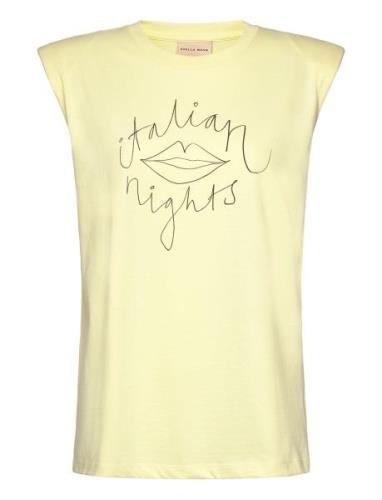 Cotton T-Shirt With Shoulderpads Yellow Stella Nova