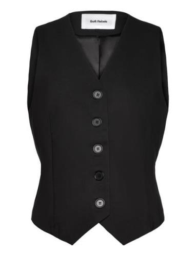 Srhibiscus Waistcoat Black Soft Rebels