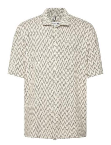 Heat Jacquard Shirt S/S Beige Fat Moose