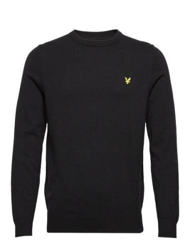 Cotton Crew Neck Jumper Black Lyle & Scott