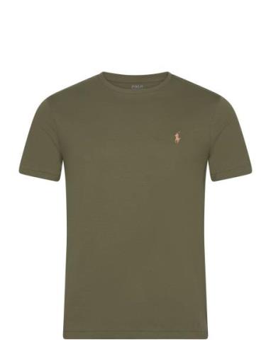 Custom Slim Fit Jersey Crewneck T-Shirt Khaki Polo Ralph Lauren