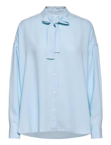 P212-2060Crp / Ls Satin Crepe Shirt W Tie Blue 3.1 Phillip Lim