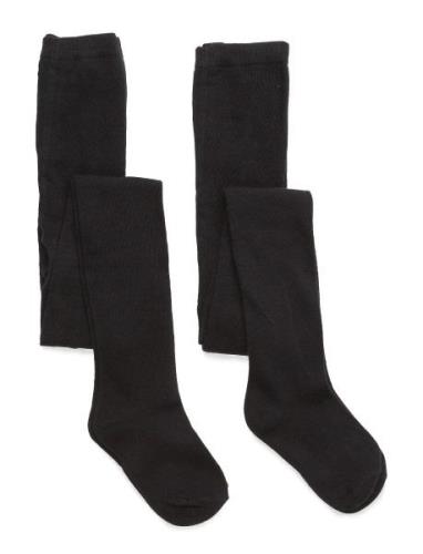 2-Pack Cotton Tights Black Melton