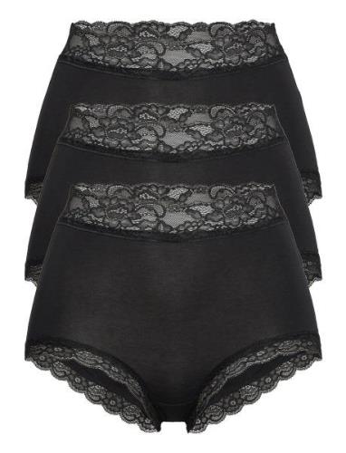 Brief 3 Pack Emelie Lace High Black Lindex