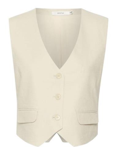 Lizagz Linen Waistcoat Cream Gestuz