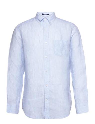 Reg Linen Stripe Shirt Blue GANT