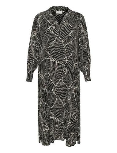 Kcami Long Dress Printed Black Kaffe Curve