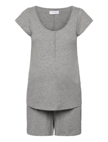 Mlmira Lgm Lia Cap Jrs Pyjamas 2F Noos Grey Mamalicious