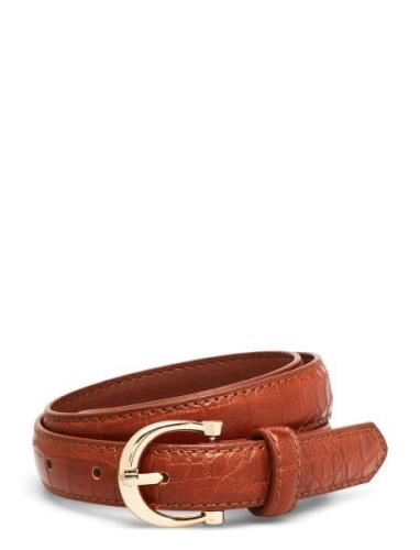 Crocodile Effect Belt Brown Mango