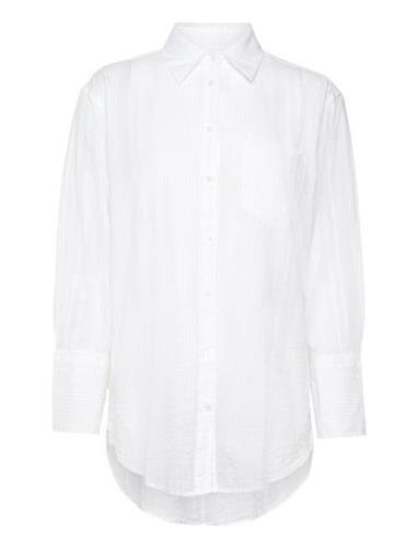 Rel Seersucker Stripe Shirt White GANT