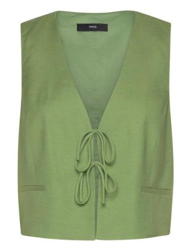 Gilet With Tie Closure Green Mango