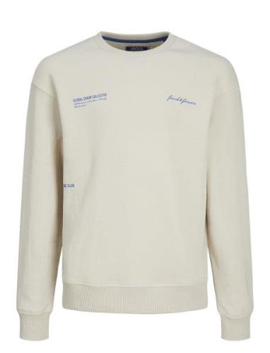 Jjgreat B2S Sweat Crew Loose Ln Jnr Cream Jack & J S