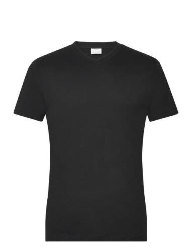 Slim-Fit Cotton V-Neck T-Shirt Black Mango