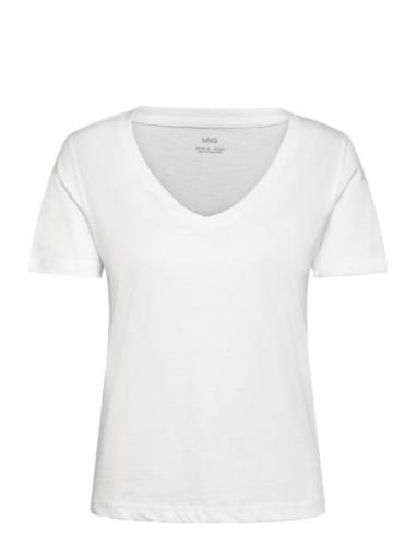 Short-Sleeved Cotton T-Shirt White Mango