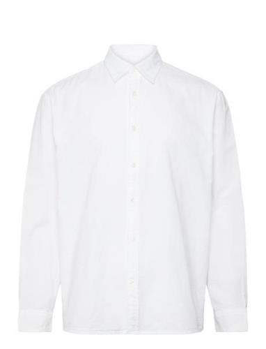 Slhboxy Mat-Ox Ls Shirt Ex White Selected Homme