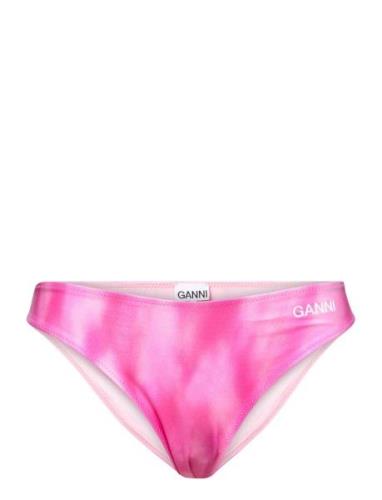 Recycled Printed Lowrise Bikini Briefs Pink Ganni