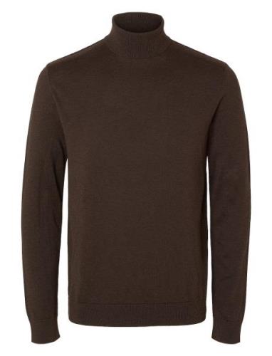 Slhberg Roll Neck Noos Brown Selected Homme