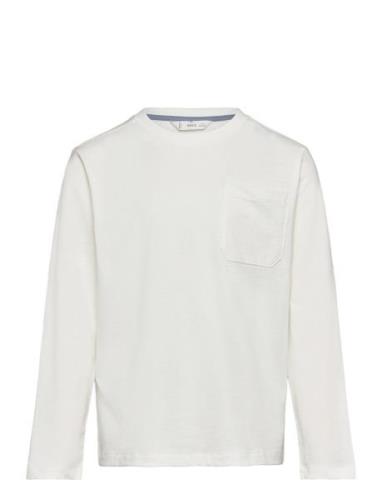 Long Sleeve Cotton T-Shirt White Mango