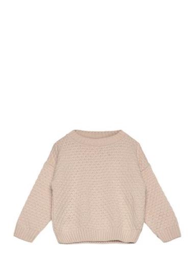 Sweater Solid Knit Beige Huttelihut