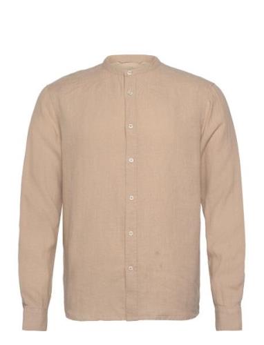 Theo Linen Stand Shirt Beige Mos Mosh Gallery