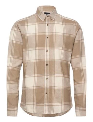 Onsgudmund Ls Checked Shirt Noos Beige ONLY & SONS